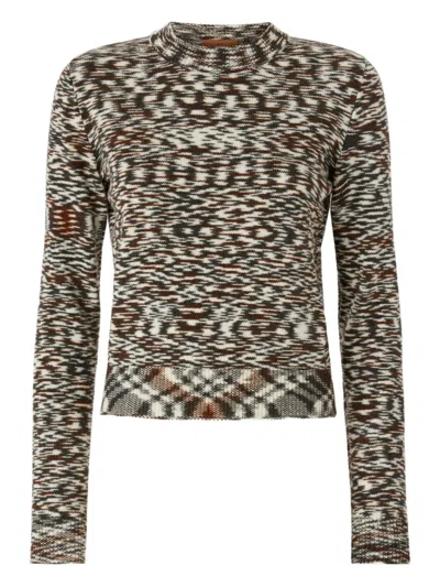 Missoni Patterned Crew-neck Sweater In Black