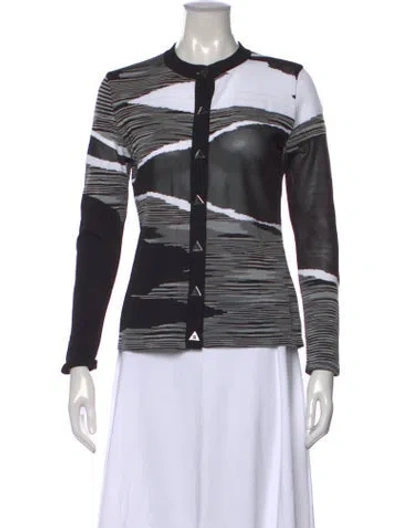 Pre-owned Missoni Patterned Crew Neck Sweater In Black