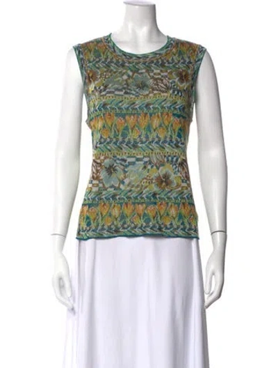 Pre-owned Missoni Patterned Crew Neck Sweater In Multi