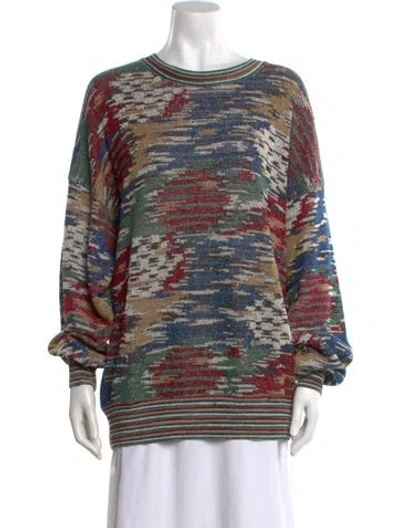 Pre-owned Missoni Patterned Crew Neck Sweater In Multi