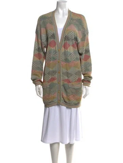 Pre-owned Missoni Patterned Crew Neck Sweater In Multicolor
