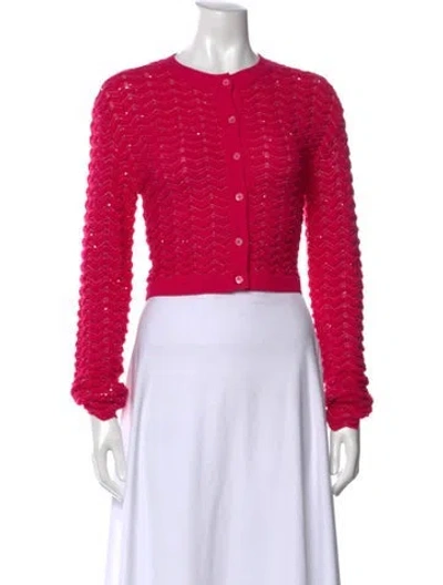 Pre-owned Missoni Patterned Crew Neck Sweater In Pink