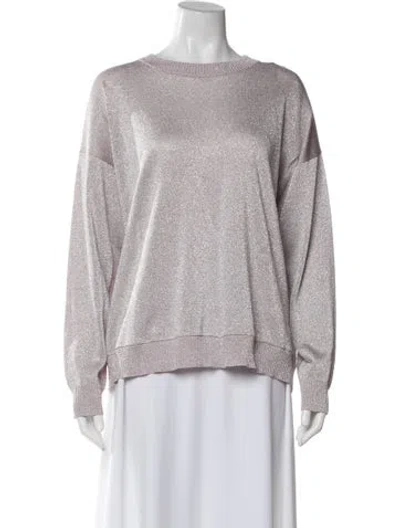 Pre-owned Missoni Patterned Crew Neck Sweater In Pink/purple