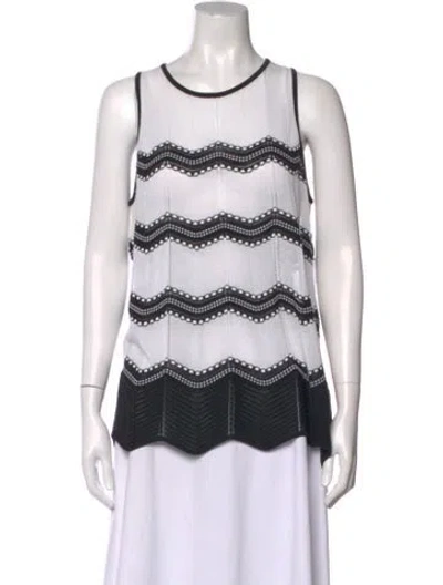 Pre-owned Missoni Patterned Crew Neck Top In White