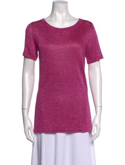 Pre-owned Missoni Patterned Crew Neck T-shirt In Pink
