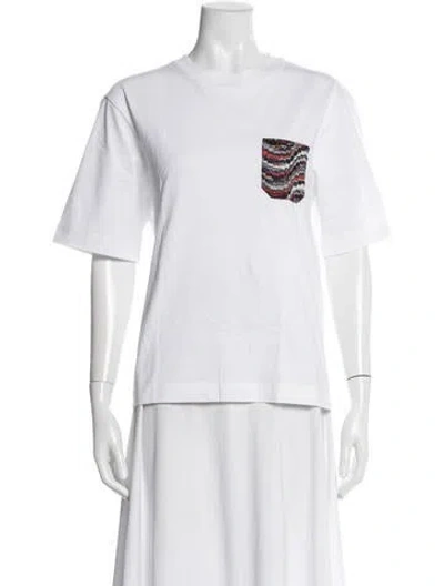 Pre-owned Missoni Patterned Crew Neck T-shirt In White