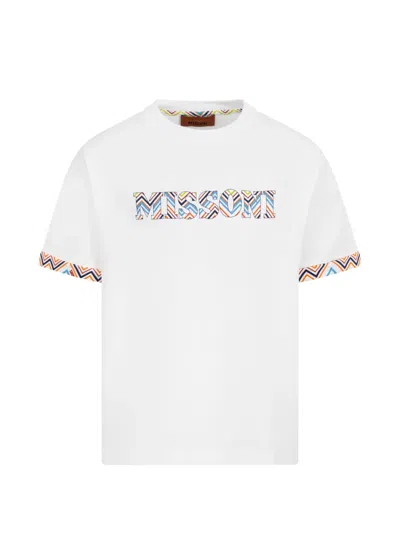 Missoni Patterned-cuff T-shirt In White
