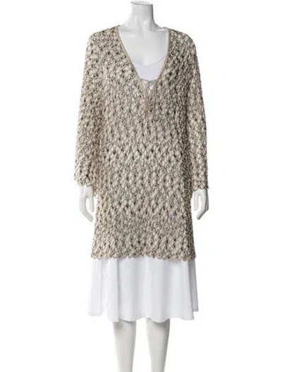 Pre-owned Missoni Patterned Embroidered Accent Nightgown