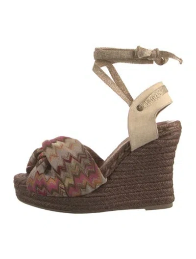 Pre-owned Missoni Patterned Espadrilles In Pink