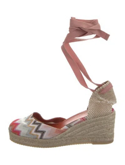 Pre-owned Missoni Patterned Espadrilles In Pink
