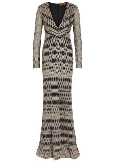 Missoni Patterned Fine-knit Maxi Dress In Multi
