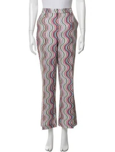 Pre-owned Missoni Patterned Flared Pants In Red