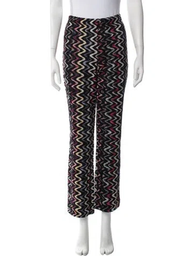 Pre-owned Missoni Patterned Flared Pants In Black