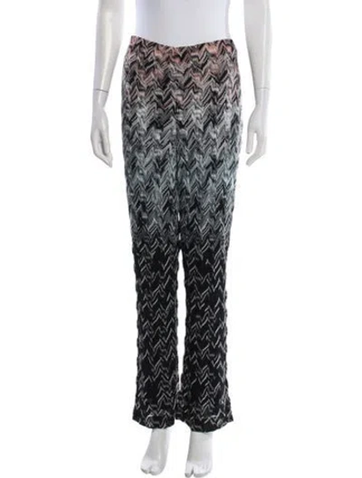 Pre-owned Missoni Patterned Flared Pants In Blue