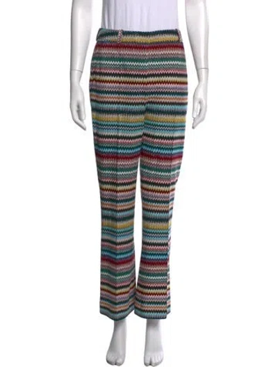 Pre-owned Missoni Patterned Flared Pants In Blue