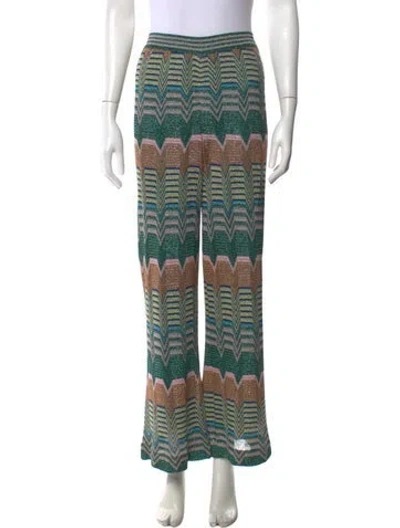 Pre-owned Missoni Patterned Flared Pants In Green