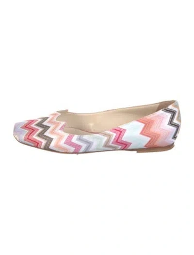 Pre-owned Missoni Patterned Flats In Pink