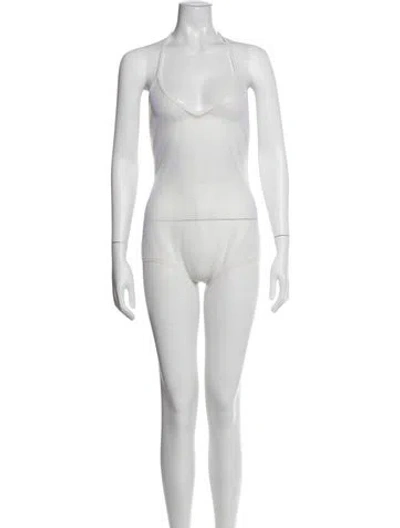 Pre-owned Missoni Patterned Halterneck Bodysuit In Blue