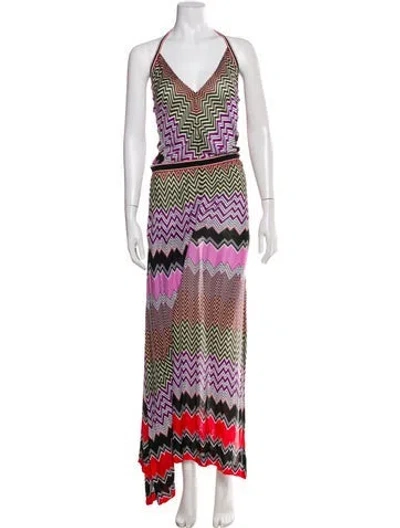 Pre-owned Missoni Patterned Halterneck Jumpsuit In Multi