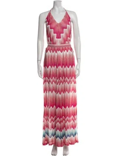 Pre-owned Missoni Patterned Halterneck Jumpsuit In Pink