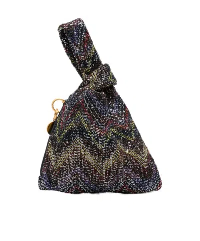 MISSONI MISSONI KNOT DETAILED RASCHEL PINETTO LUREX TOTE BAG