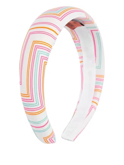 Missoni Kids' Patterned Head Band In White