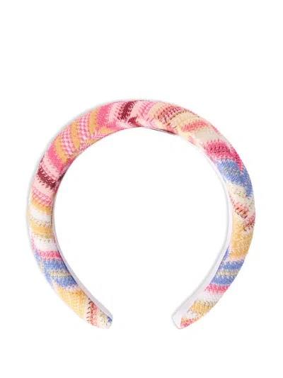 Missoni Kids' Patterned Headband In Pink