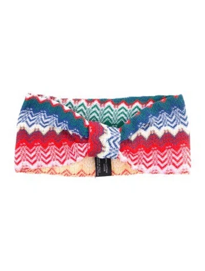 Pre-owned Missoni Patterned Headband W/tags In Red