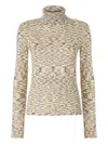 Missoni High-neck Sweater In Flame Smooth Knit In Yellow