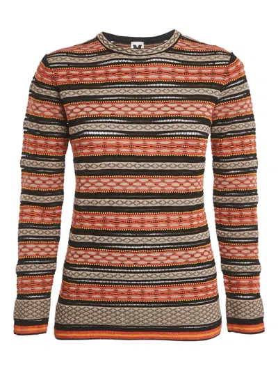 Pre-owned Missoni Patterned-intarsia Jumper In Brown