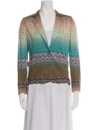 Pre-owned Missoni Patterned Jacket In Green