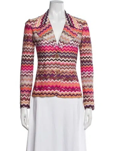 Pre-owned Missoni Patterned Jacket In Purple