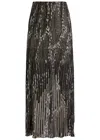 Missoni Patterned-jacquard Metallic-knit Midi Skirt In Gray