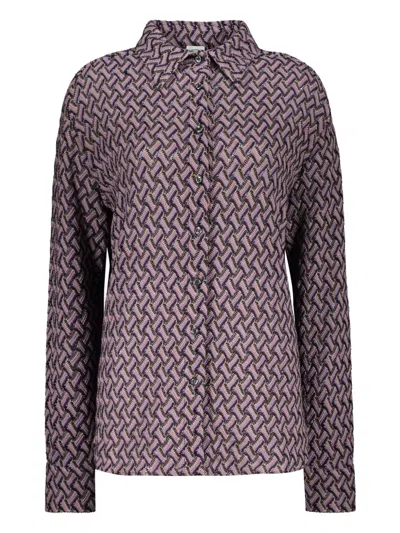 Missoni Patterned-jacquard Shirt In Purple