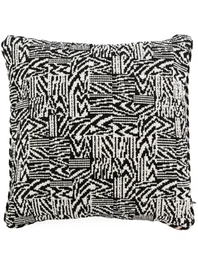 Missoni Patterned-jacquard Square-shape Cushion In Schwarz