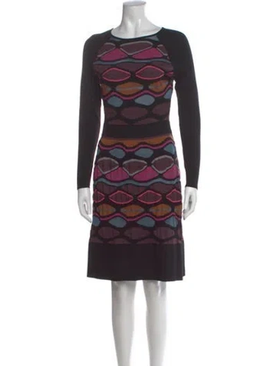 Pre-owned Missoni Patterned Knee-length Dress In Black