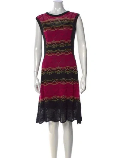 Pre-owned Missoni Patterned Knee-length Dress In Black