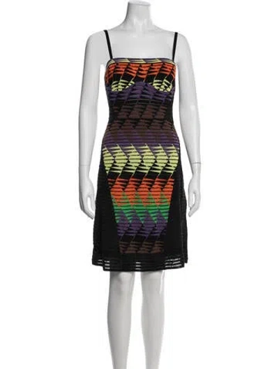 Pre-owned Missoni Patterned Knee-length Dress In Black