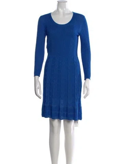 Pre-owned Missoni Patterned Knee-length Dress In Blue