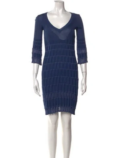 Pre-owned Missoni Patterned Knee-length Dress In Blue