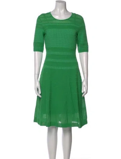 Pre-owned Missoni Patterned Knee-length Dress In Green