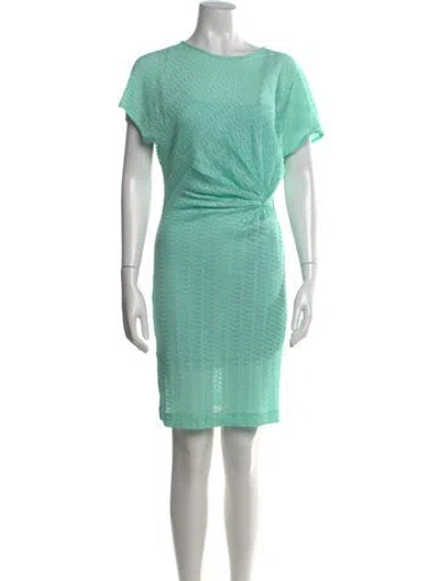 Pre-owned Missoni Patterned Knee-length Dress In Green