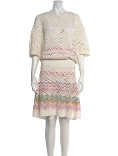Pre-owned Missoni Patterned Knee-length Dress In Neutral