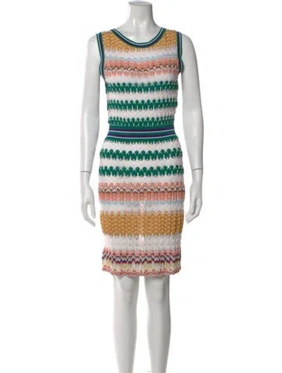 Pre-owned Missoni Patterned Knee-length Dress In Pink