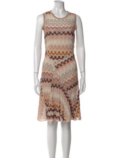 Pre-owned Missoni Patterned Knee-length Dress In Pink