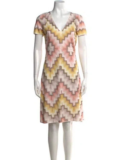 Pre-owned Missoni Patterned Knee-length Dress In Pink