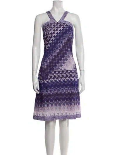 Pre-owned Missoni Patterned Knee-length Dress In Purple