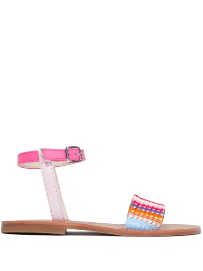 MISSONI PATTERNED-KNIT FLAT SANDALS