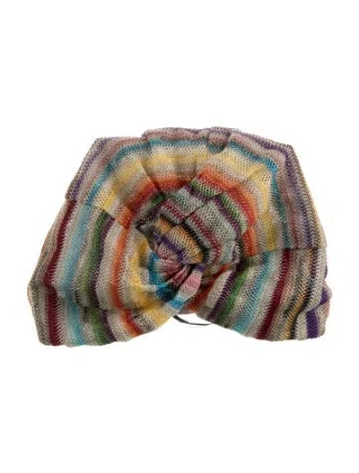 Pre-owned Missoni Patterned Knit Hat In Neutral