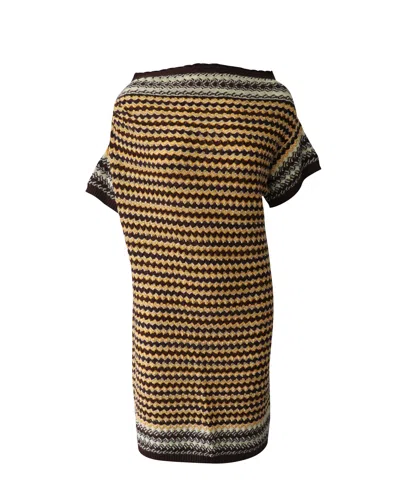 Missoni Patterned Knit Off Shoulder Dress In Multicolor Wool